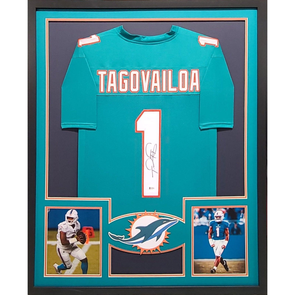 Tua Tagovailoa Framed Signed Jersey Beckett Autographed Dolphins