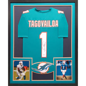 Tua Tagovailoa Framed Signed Jersey Beckett Autographed Dolphins