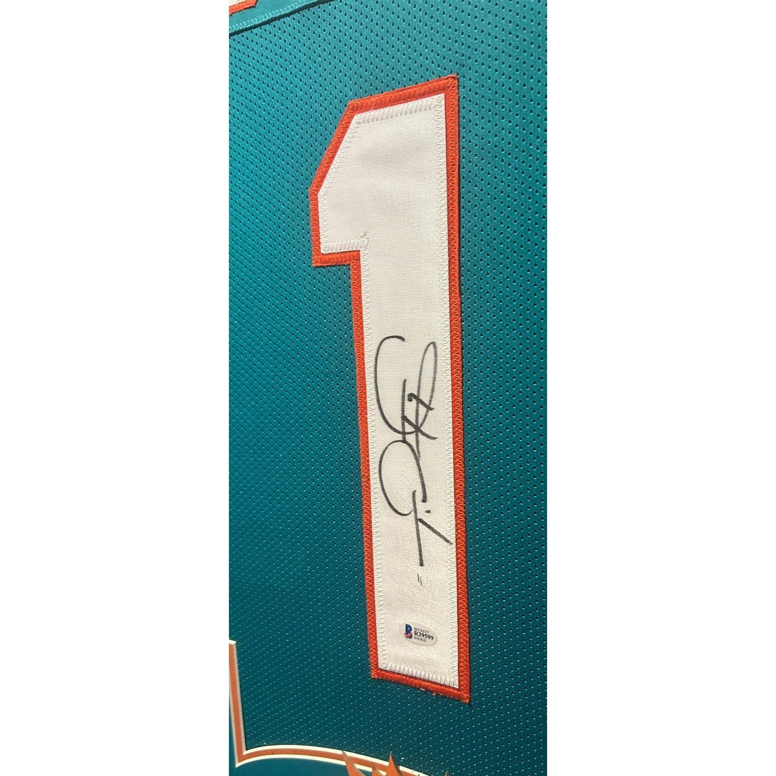 Tua Tagovailoa Framed Signed Jersey Beckett Autographed Dolphins