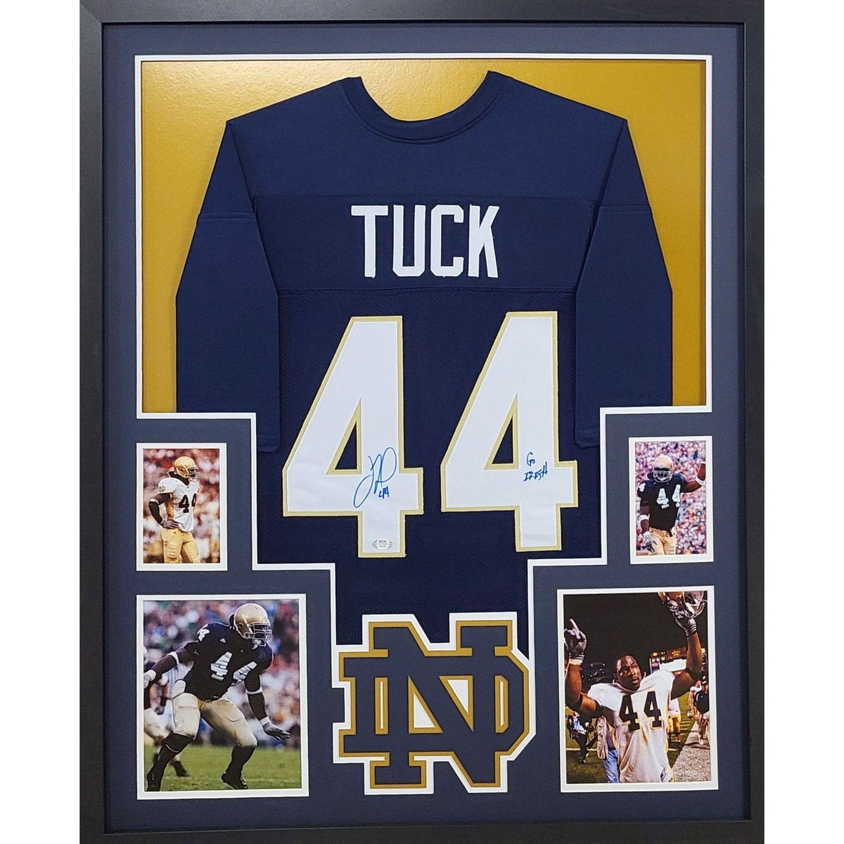 Justin Tuck Framed Signed Jersey PSA/DNA Autographed Notre Dame