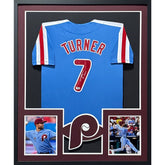 Trea Turner Signed Framed Blue Jersey Beckett Autographed Philadelphia Phillies