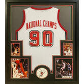UNLV 1990 Signed Framed Jersey Beckett Autographed National Championship 4S