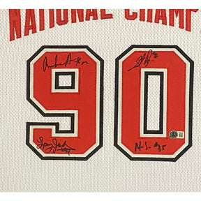 UNLV 1990 Signed Framed Jersey Beckett Autographed National Championship 4S