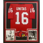 Johnny Unitas Framed Red Jersey JSA Autographed Signed Louisville Colts