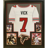 Michael Vick Signed Framed White Jersey JSA Autographed Atlanta Falcons TB
