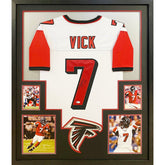 Michael Vick Signed Framed White Jersey JSA Autographed Atlanta Falcons C