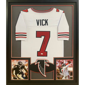 Michael Vick Signed Framed White TB Jersey JSA Autographed Atlanta Falcons