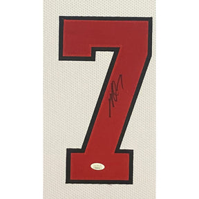 Michael Vick Signed Framed White TB Jersey JSA Autographed Atlanta Falcons