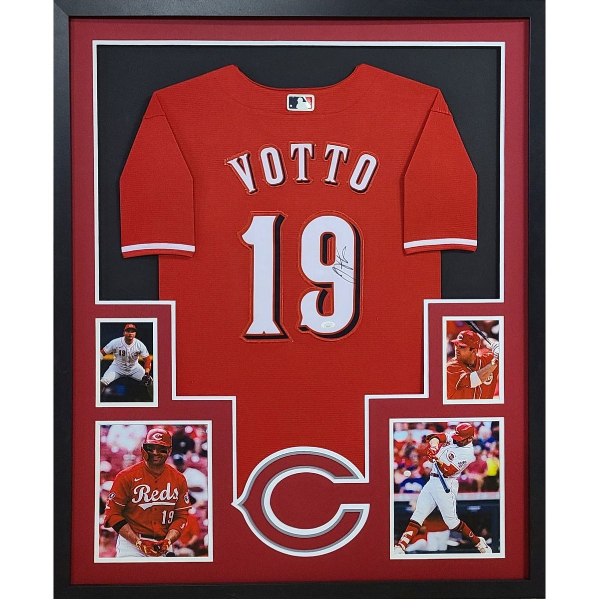 Joey Votto Framed Signed Red Jersey JSA Autographed Cincinnati Reds
