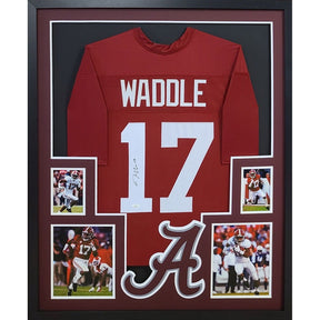 Jaylen Waddle Framed Signed Alabama Jersey JSA Autographed