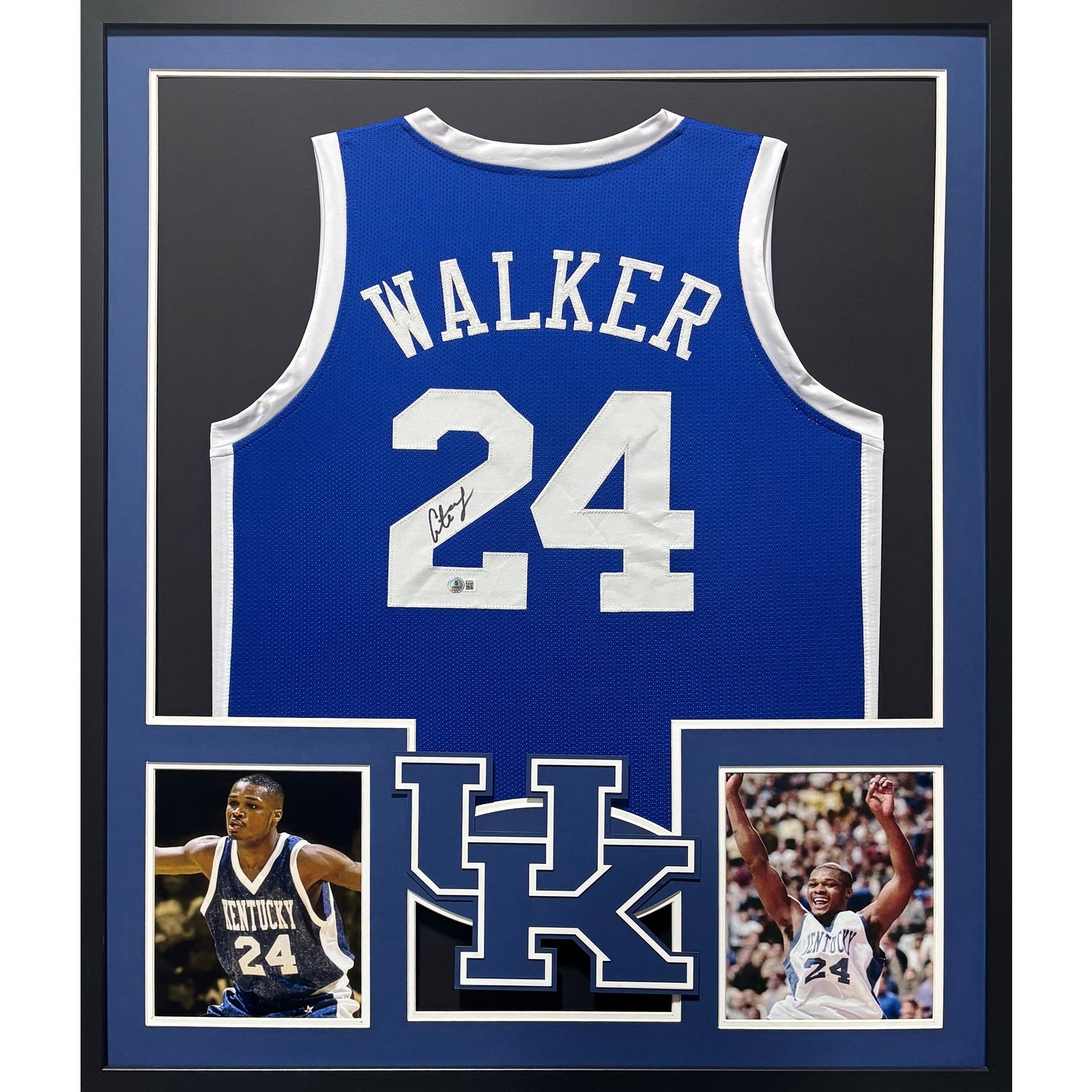 Antoine Walker Framed Signed Jersey Beckett Autographed Kentucky