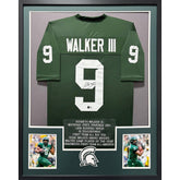 Kenneth Walker Framed Signed Michigan State Stat Jersey Beckett Autographed