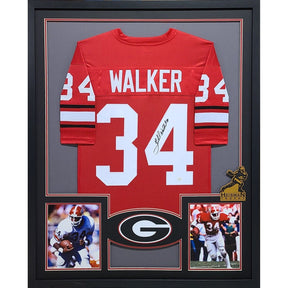 Herschel Walker Framed Red Jersey JSA  Autographed Signed Georgia