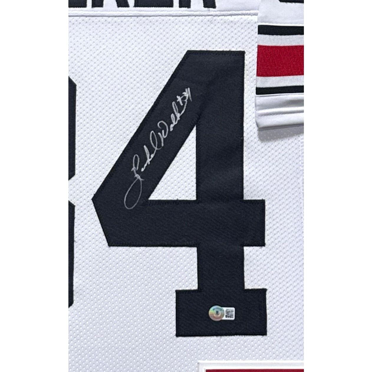 Herschel Walker Framed White Jersey Beckett Autographed Signed Georgia