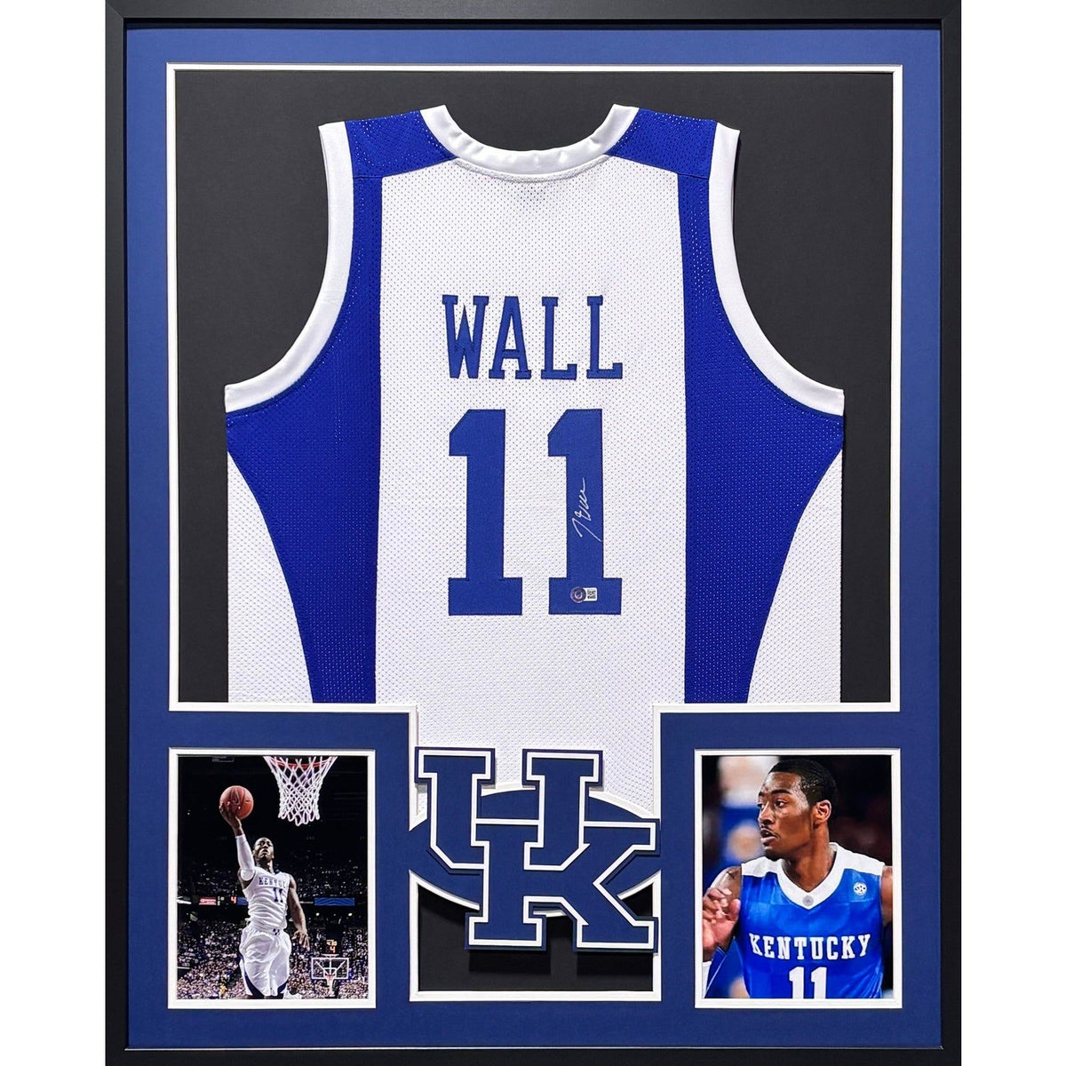 John Wall Framed Signed Jersey Beckett Autographed Kentucky Blue White