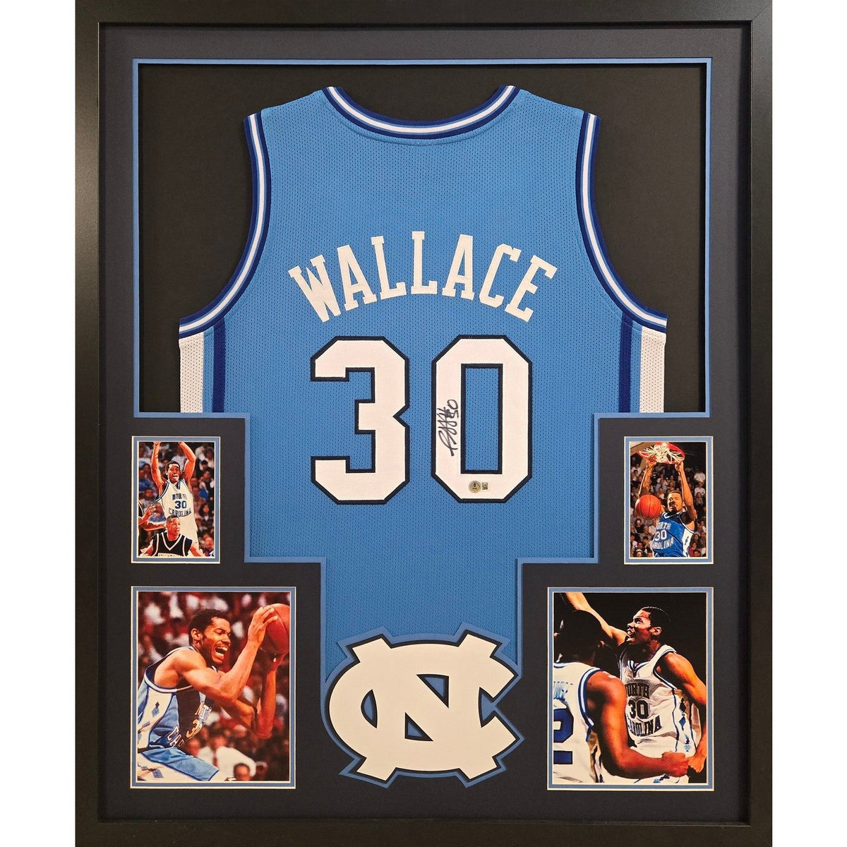 Rasheed Wallace Framed Signed Jersey Beckett Autographed UNC North Carolina