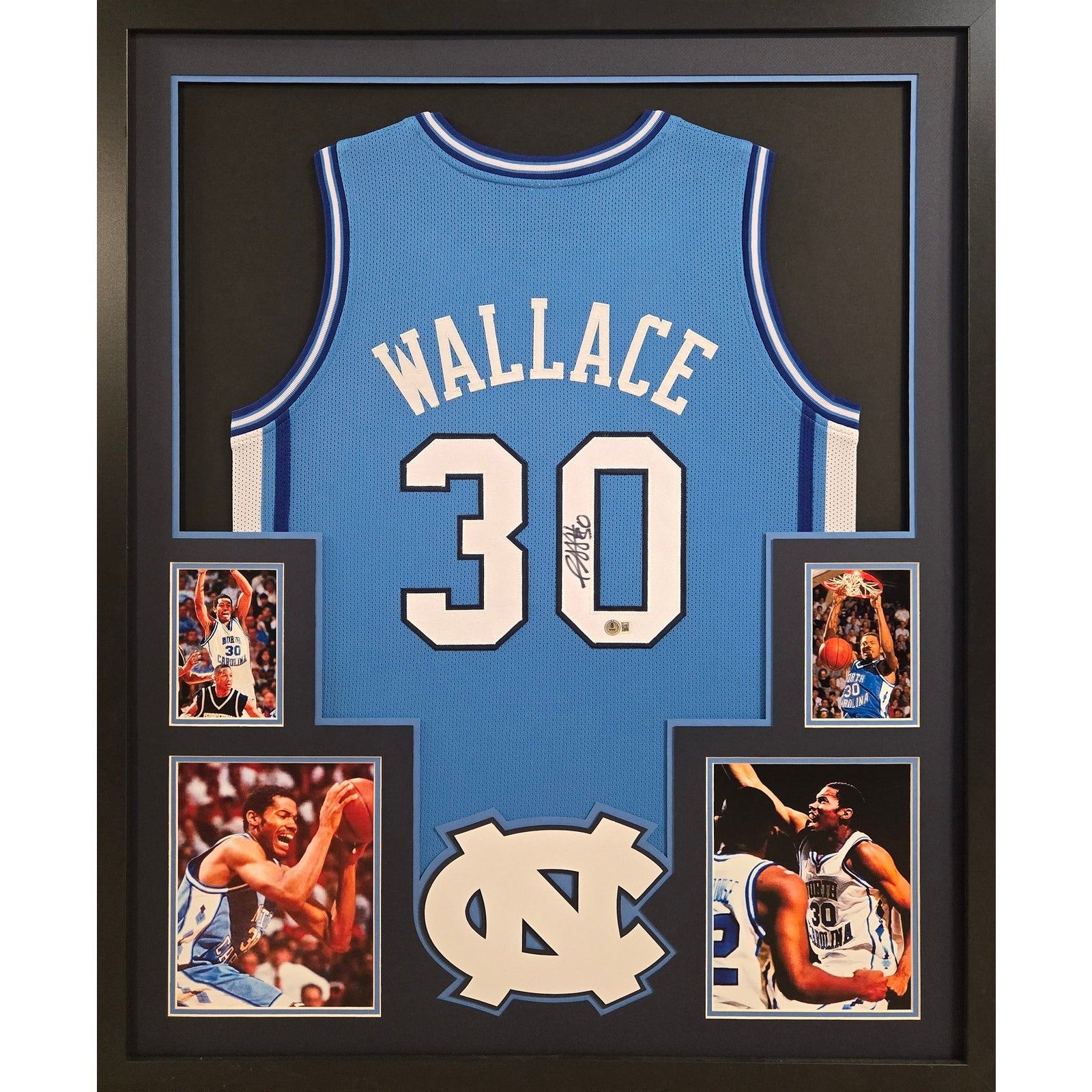 Rasheed Wallace Framed Signed Jersey Beckett Autographed UNC North Carolina