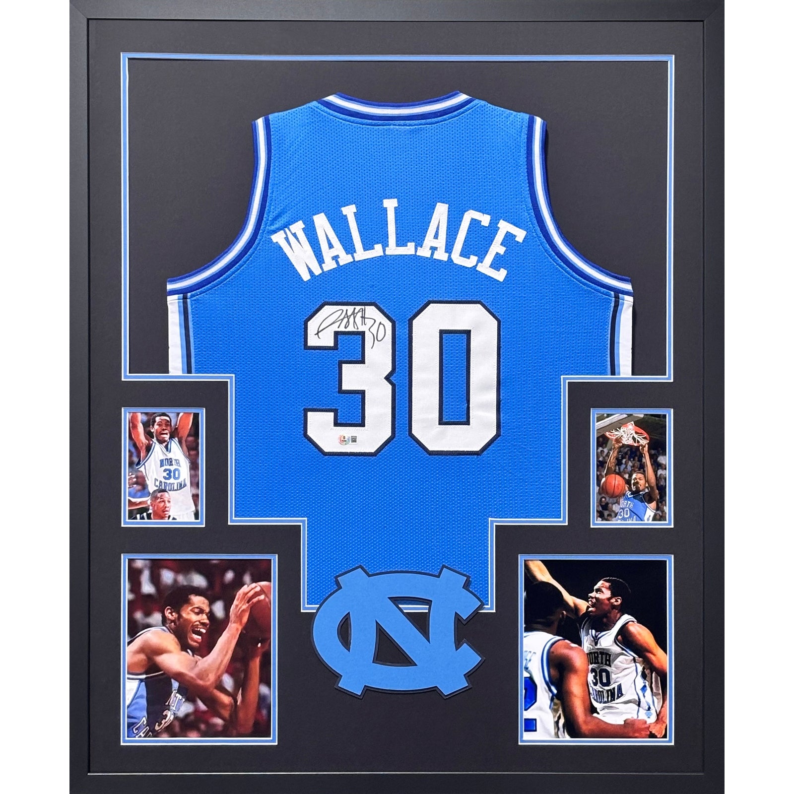 Rasheed Wallace Framed Signed Jersey Beckett Autographed UNC North Carolina IH