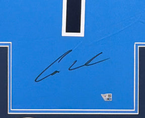 Cam Ward Framed Signed Tennessee Titans Blue Jersey Fanatics Autographed