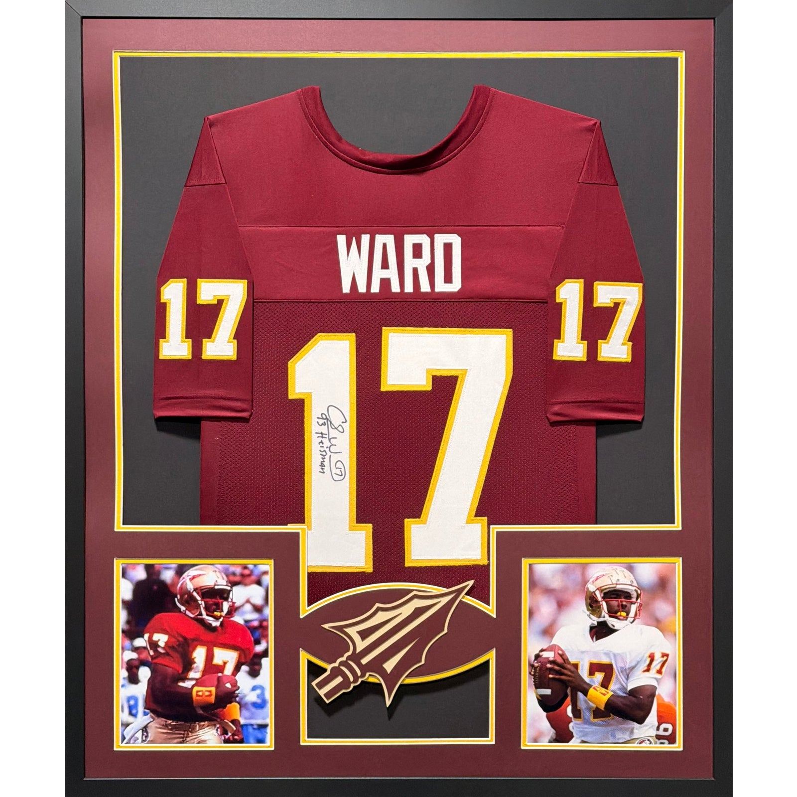 Charlie Ward Framed Signed Jersey PSA/DNA Autographed Florida State Heisman