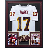 Charlie Ward Framed Signed White Jersey Beckett Autographed Florida State IH
