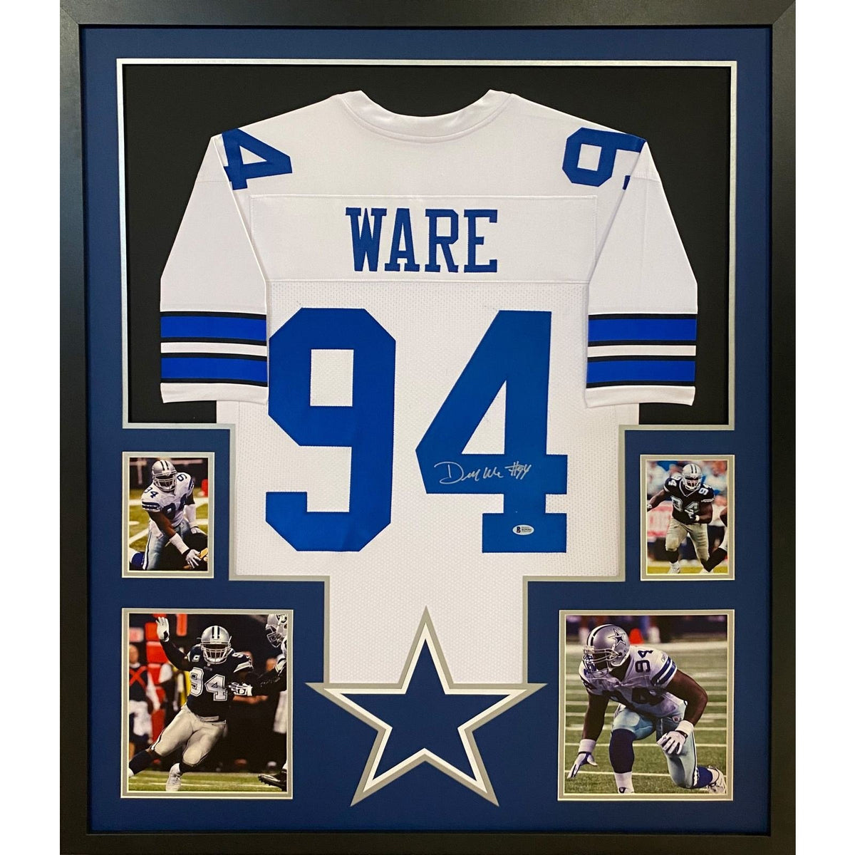 Demarcus Ware Framed Signed Jersey Beckett Autographed Signed Dallas Cowboys