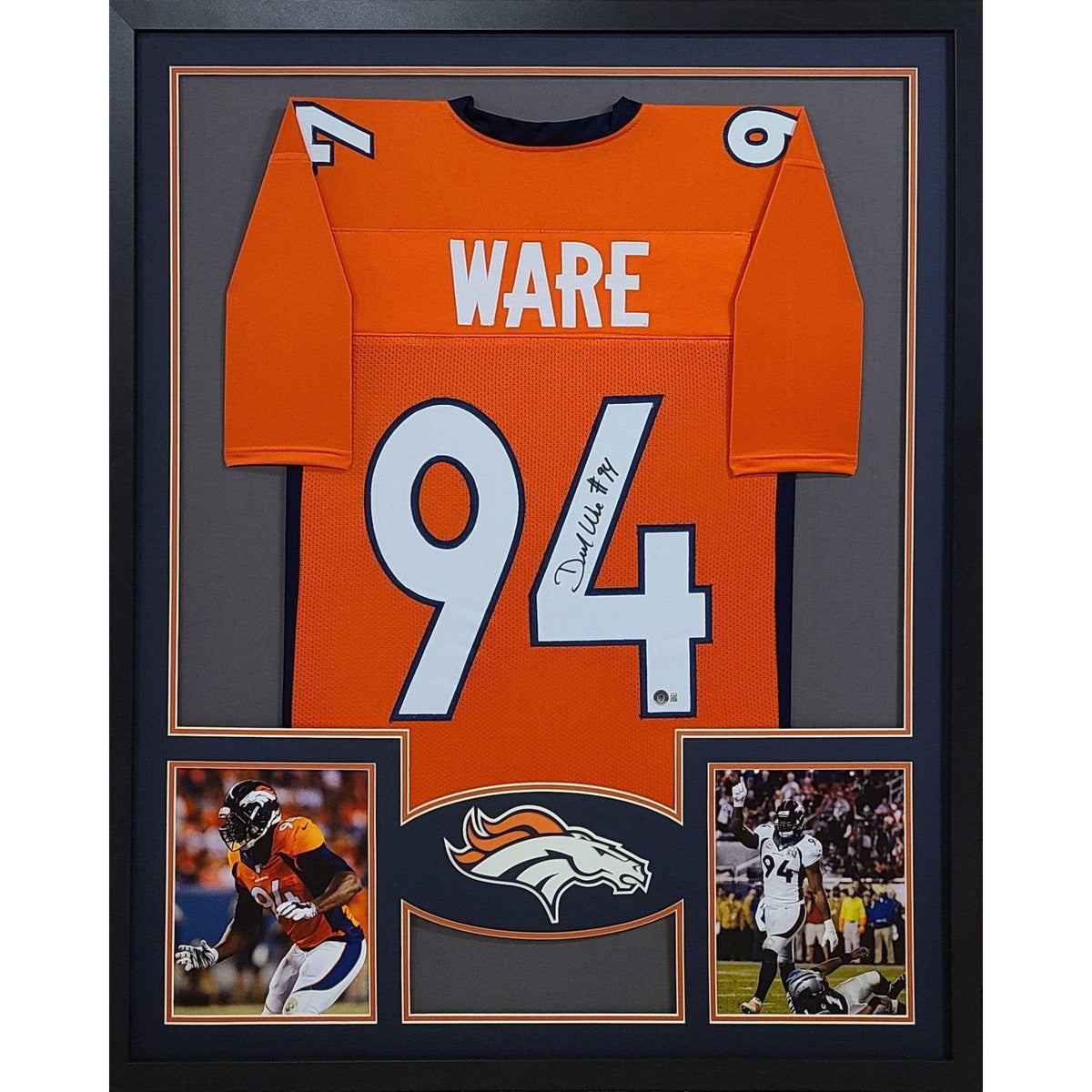 Demarcus Ware Framed Signed Jersey Beckett Autographed Signed Denver Broncos