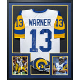 Kurt Warner Signed Framed Jersey Beckett Autographed St. Louis Rams TB