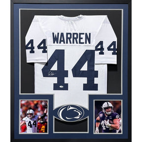 Tyler Warren Framed Signed White Jersey JSA Autographed Penn State
