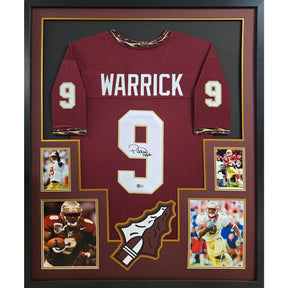 Peter Warrick Framed Signed Jersey Beckett Autographed Florida State FSU