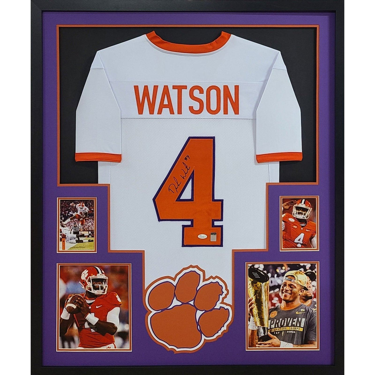 Deshaun Watson Framed Signed White Jersey JSA Autographed Clemson Tigers