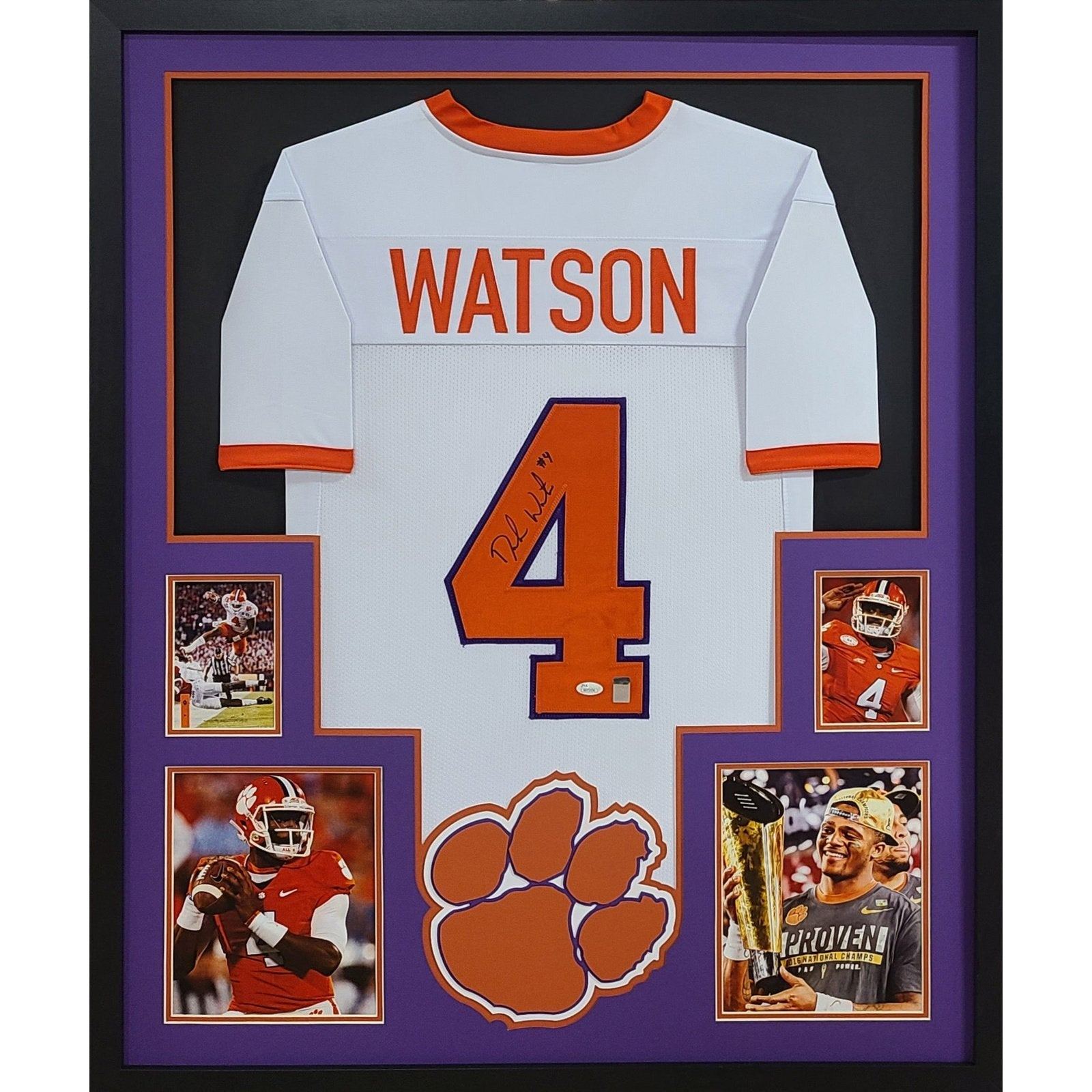 Deshaun Watson Framed Signed White Jersey JSA Autographed Clemson Tigers