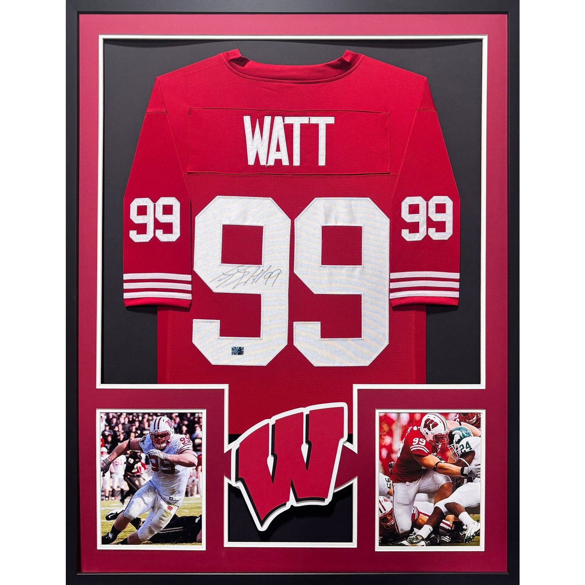 J.J. Watt Framed Signed Wisconsin Jersey Autographed Watt COA