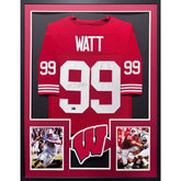 J.J. Watt Framed Signed Wisconsin Jersey Autographed Watt COA