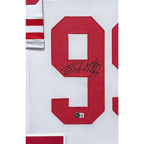 J.J. Watt Framed Signed Wisconsin White Jersey Beckett Autographed JJ