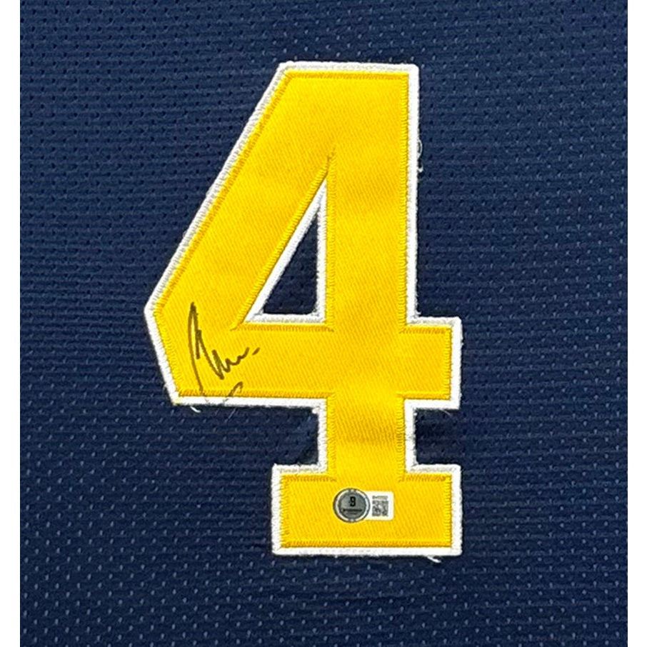 Chris Webber Framed Signed Michigan Jersey Beckett Autographed 2P