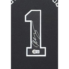 Victor Wembanyama Signed Framed Black Jersey Beckett Autographed Spurs