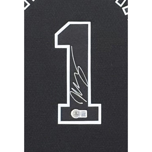 Victor Wembanyama Signed Framed Black Jersey Beckett Autographed Spurs