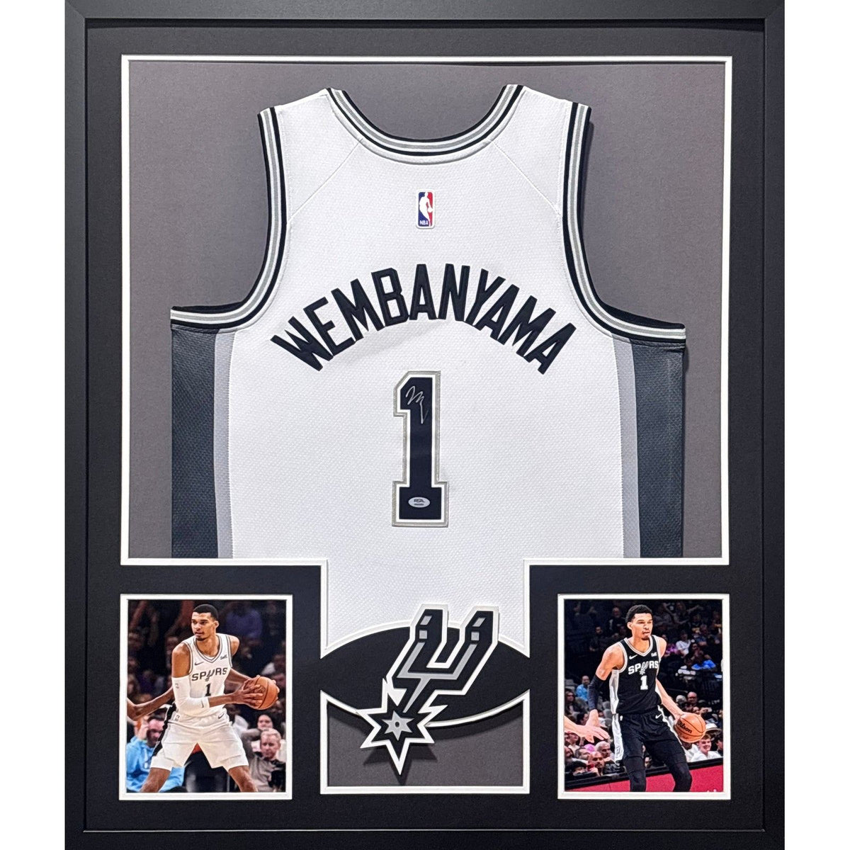 Victor Wembanyama Signed Framed Jersey PSA/DNA Autographed San Antonio Spurs
