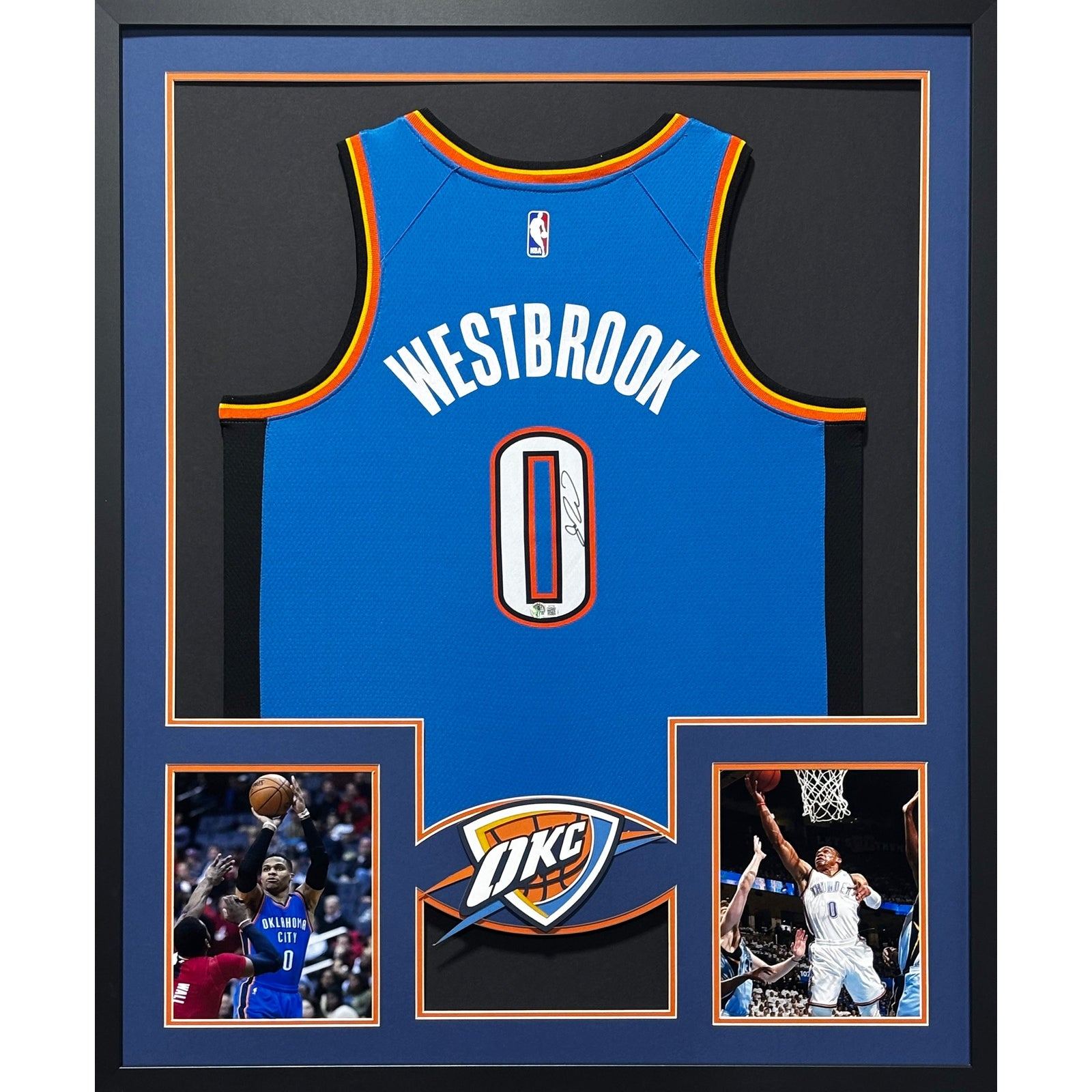 Russell Westbrook Signed Framed Jersey Beckett Autographed OKC Thunder
