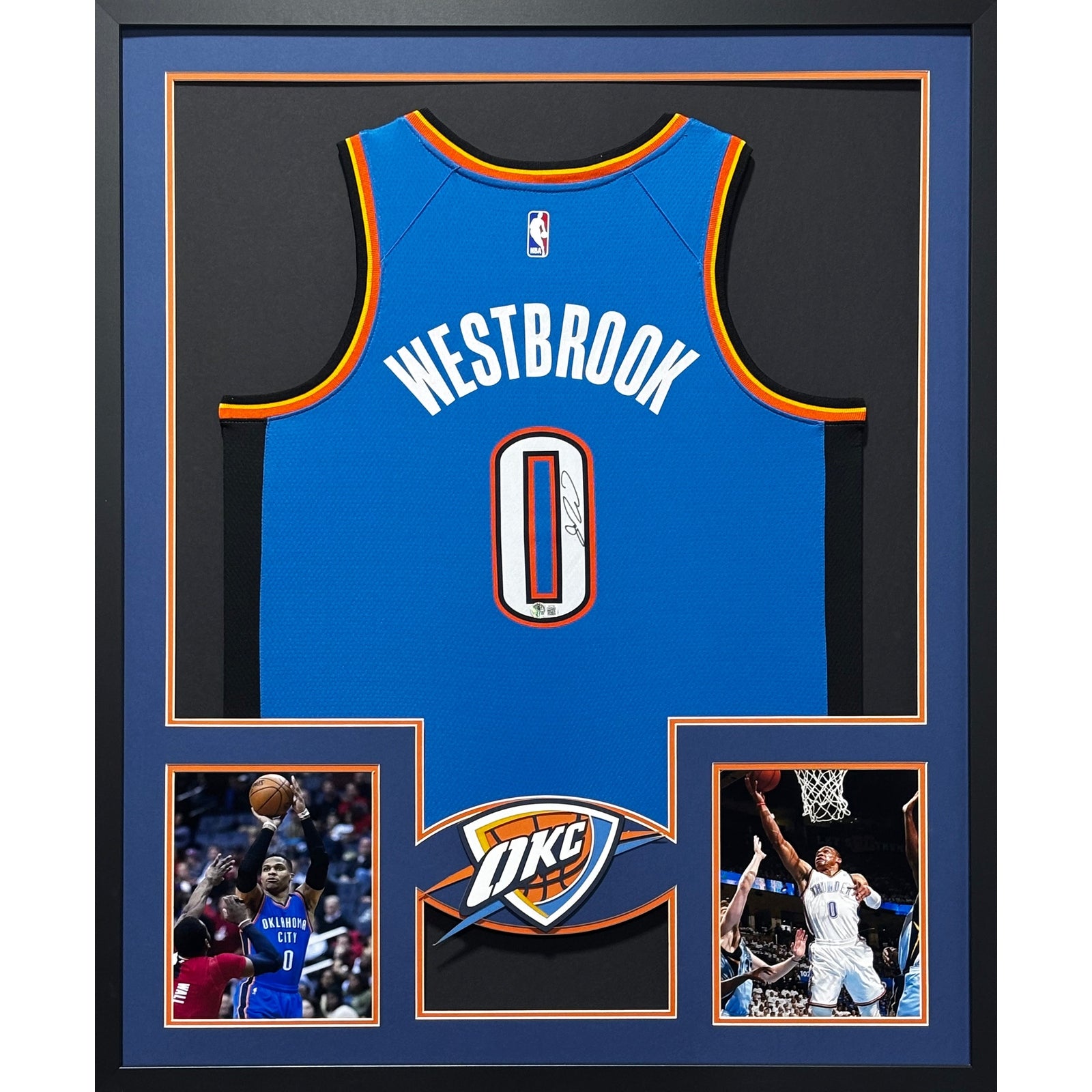 Russell Westbrook Signed Framed Jersey Beckett Autographed OKC Thunder