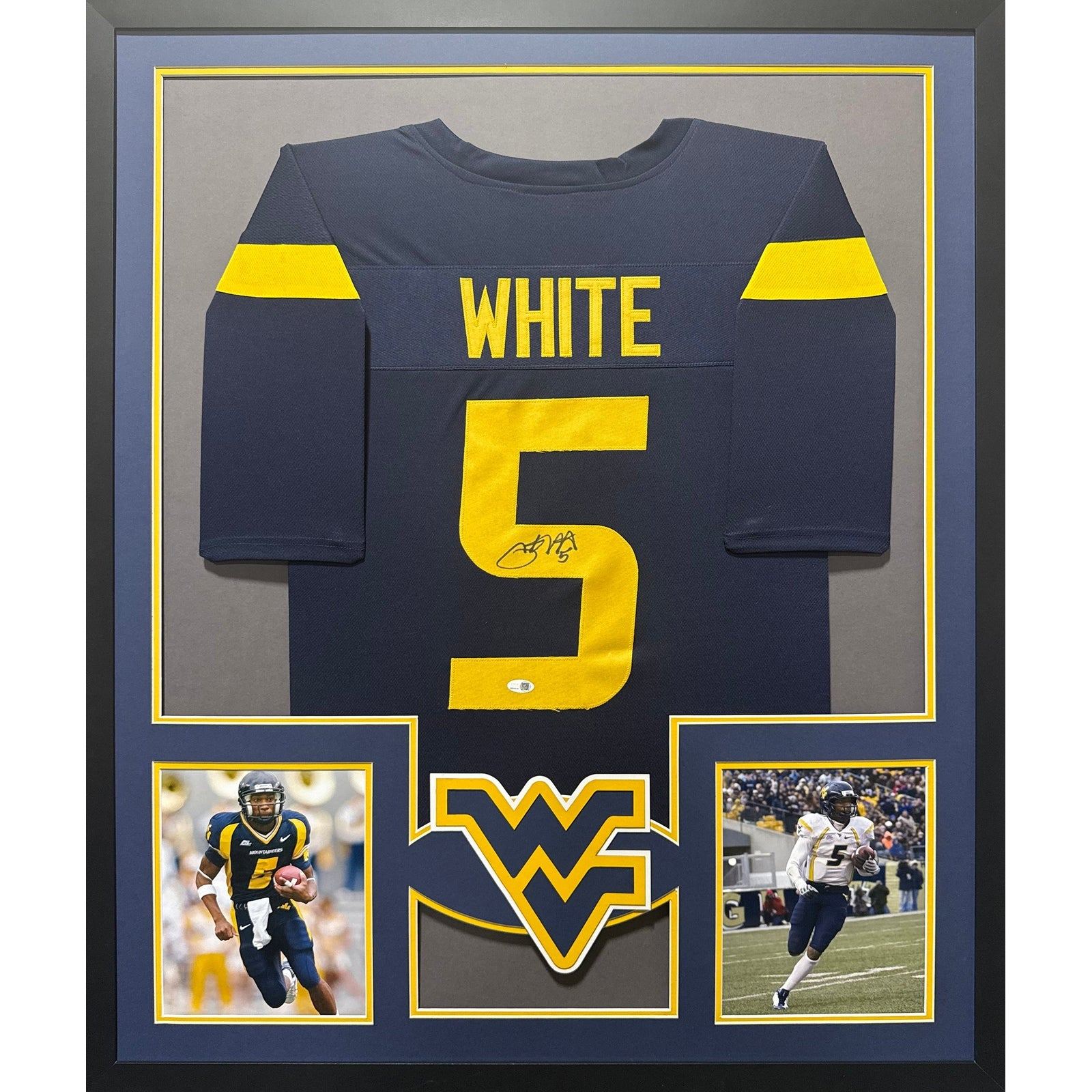 Pat White Signed Framed Jersey JSA Autographed West Virginia
