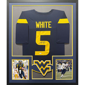 Pat White Signed Framed Jersey JSA Autographed West Virginia