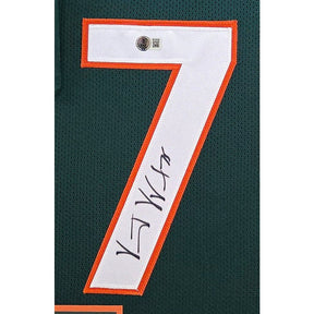 Vince Wilfork Framed Signed Jersey Beckett Autographed Miami Patriots