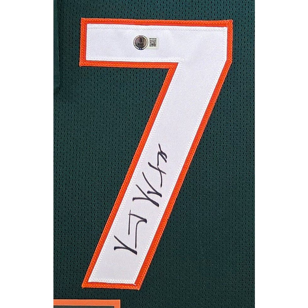Vince Wilfork Framed Signed Jersey Beckett Autographed Miami Patriots