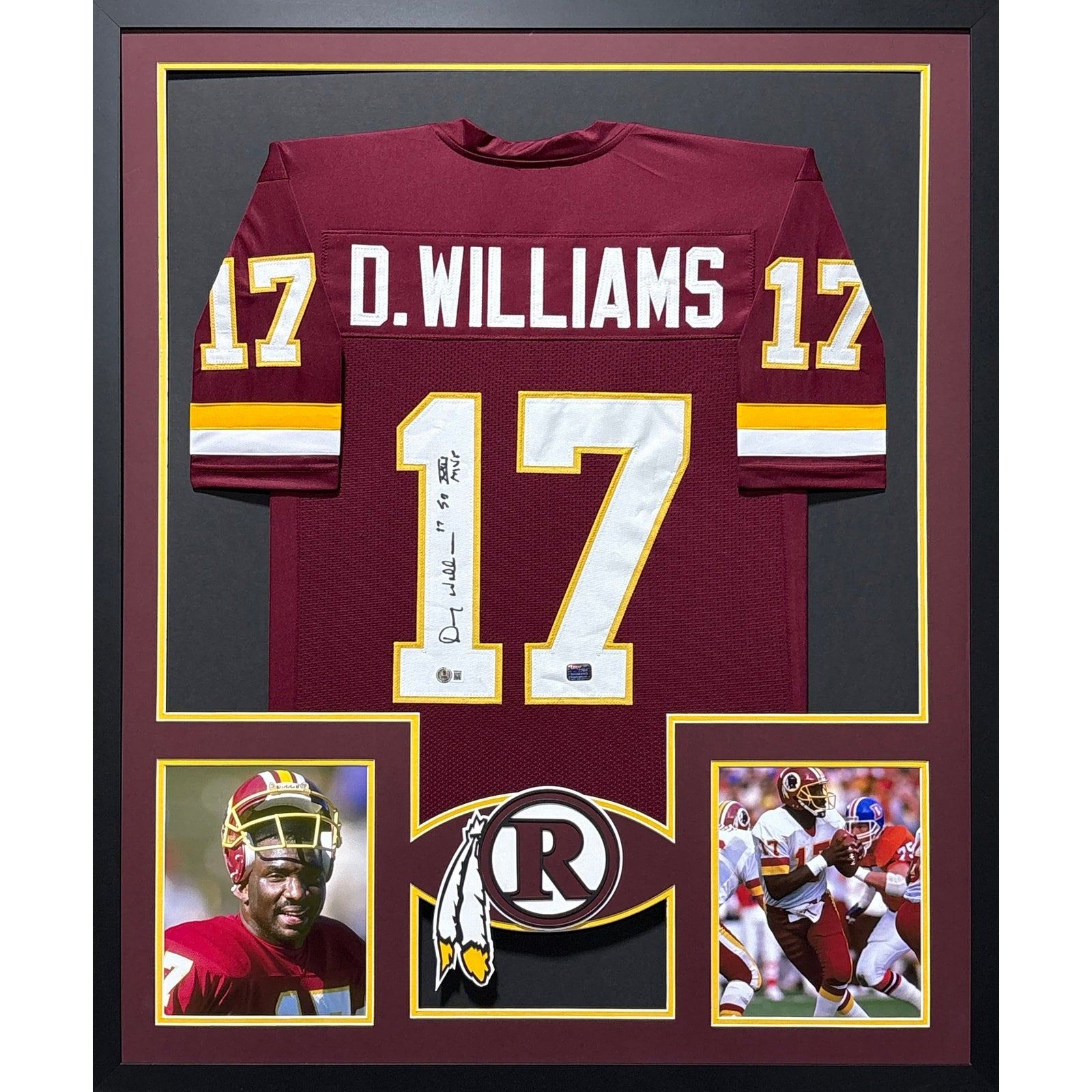 Doug Williams Framed Jersey Beckett Autographed Signed Washington Redskins