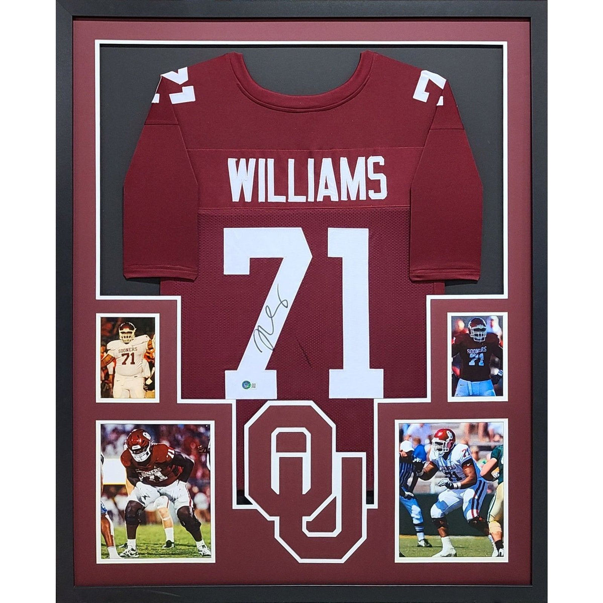 Trent Williams Framed Jersey Beckett Autographed Signed Oklahoma