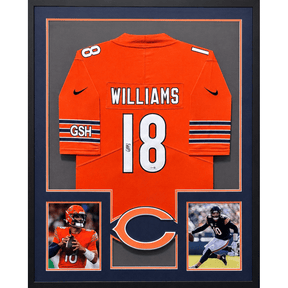 Caleb Williams Framed Signed Orange Jersey JSA Autographed Chicago Bears