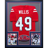 Patrick Willis Framed Red Jersey Signed Ole Miss Beckett Autographed