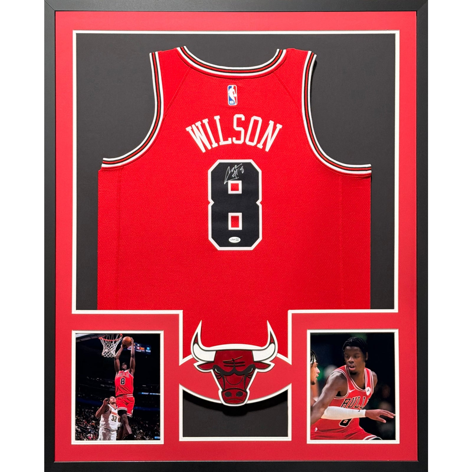 Caleb Wilson Framed Signed Chicago Bulls Jersey JSA Autographed